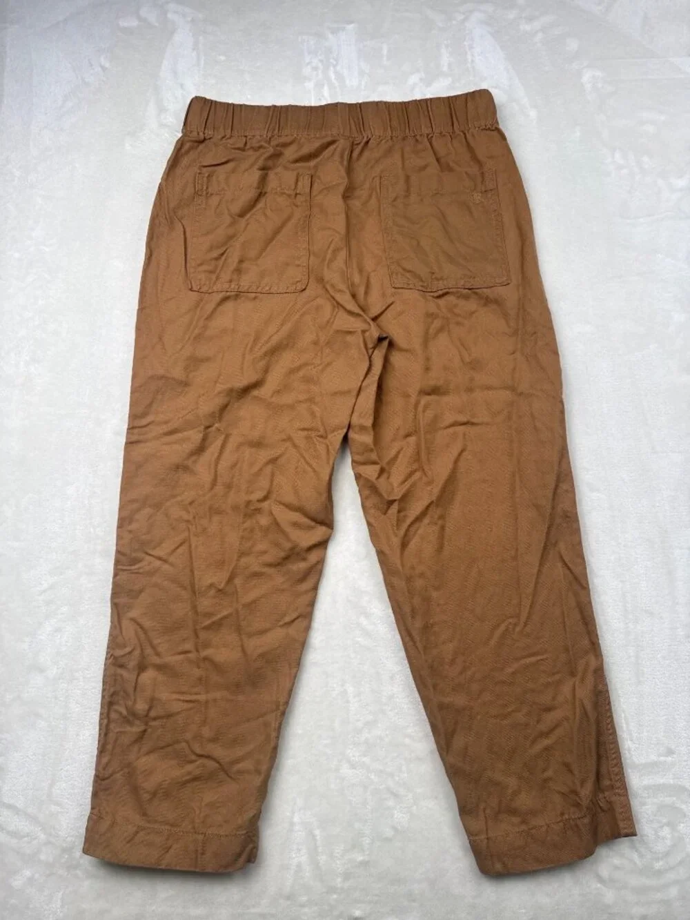 Banana Republic Womens Medium Brown Linen-Blend Elastic Waist Pants